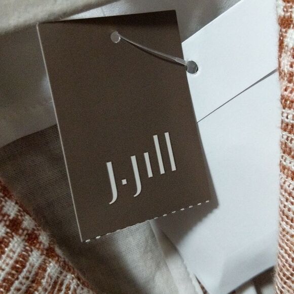 NWT J. JILL Harper Henna plaid relaxed linen boyfriend blazer SP - Picture 5 of 11